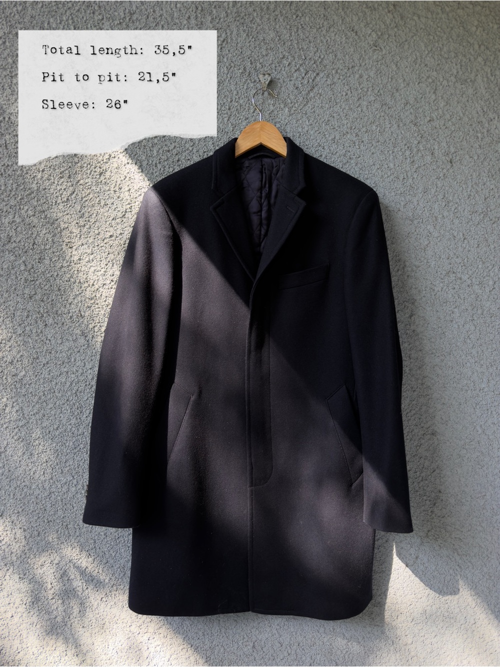 Banana Republic х Nova Fides Italian Wool Cashmere Topcoat Dark Navy M